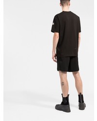 schwarzes bedrucktes T-Shirt mit einem Rundhalsausschnitt von Moncler