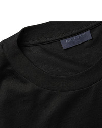 schwarzes bedrucktes T-Shirt mit einem Rundhalsausschnitt von Lanvin