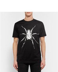 schwarzes bedrucktes T-Shirt mit einem Rundhalsausschnitt von Lanvin