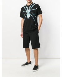 schwarzes bedrucktes T-Shirt mit einem Rundhalsausschnitt von Marcelo Burlon County of Milan