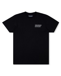 schwarzes bedrucktes T-Shirt mit einem Rundhalsausschnitt von Stadium Goods