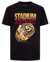 schwarzes bedrucktes T-Shirt mit einem Rundhalsausschnitt von Stadium Goods