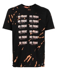 schwarzes bedrucktes T-Shirt mit einem Rundhalsausschnitt von Stain Shade