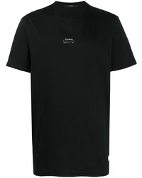schwarzes bedrucktes T-Shirt mit einem Rundhalsausschnitt von Stampd