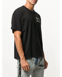 schwarzes bedrucktes T-Shirt mit einem Rundhalsausschnitt von Mr. Completely