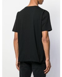 schwarzes bedrucktes T-Shirt mit einem Rundhalsausschnitt von Saint Laurent