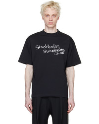 schwarzes bedrucktes T-Shirt mit einem Rundhalsausschnitt von Stockholm (Surfboard) Club