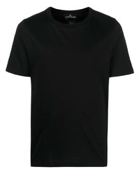schwarzes bedrucktes T-Shirt mit einem Rundhalsausschnitt von Stone Island Shadow Project