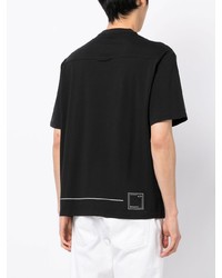 schwarzes bedrucktes T-Shirt mit einem Rundhalsausschnitt von Armani Exchange