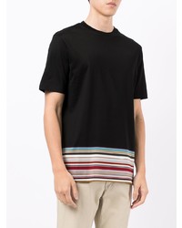 schwarzes bedrucktes T-Shirt mit einem Rundhalsausschnitt von Paul Smith