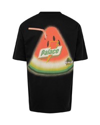 schwarzes bedrucktes T-Shirt mit einem Rundhalsausschnitt von Palace