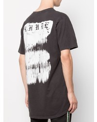 schwarzes bedrucktes T-Shirt mit einem Rundhalsausschnitt von Rhude