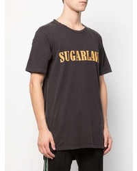 schwarzes bedrucktes T-Shirt mit einem Rundhalsausschnitt von Rhude