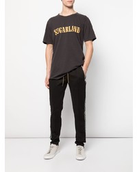 schwarzes bedrucktes T-Shirt mit einem Rundhalsausschnitt von Rhude