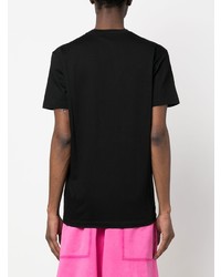 schwarzes bedrucktes T-Shirt mit einem Rundhalsausschnitt von DSQUARED2