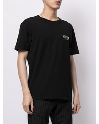 schwarzes bedrucktes T-Shirt mit einem Rundhalsausschnitt von Moschino