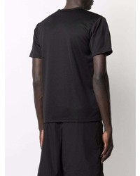 schwarzes bedrucktes T-Shirt mit einem Rundhalsausschnitt von Black Comme Des Garçons