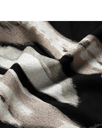 schwarzes bedrucktes T-Shirt mit einem Rundhalsausschnitt von Beams