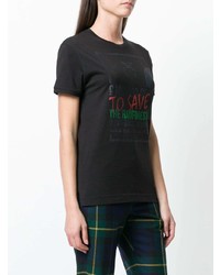 schwarzes bedrucktes T-Shirt mit einem Rundhalsausschnitt von VIVIENNE WESTWOOD RED LABEL