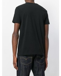 schwarzes bedrucktes T-Shirt mit einem Rundhalsausschnitt von .Complain