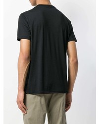 schwarzes bedrucktes T-Shirt mit einem Rundhalsausschnitt von Polo Ralph Lauren
