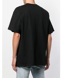 schwarzes bedrucktes T-Shirt mit einem Rundhalsausschnitt von Carhartt Heritage