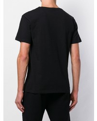 schwarzes bedrucktes T-Shirt mit einem Rundhalsausschnitt von atlantic stars