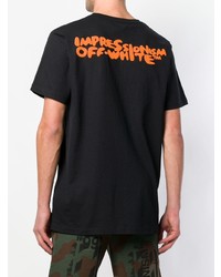 schwarzes bedrucktes T-Shirt mit einem Rundhalsausschnitt von Off-White