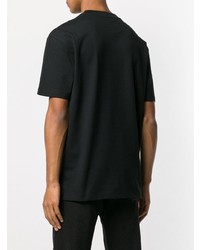 schwarzes bedrucktes T-Shirt mit einem Rundhalsausschnitt von McQ Alexander McQueen