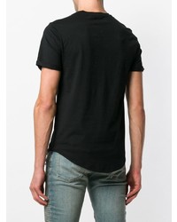 schwarzes bedrucktes T-Shirt mit einem Rundhalsausschnitt von Balmain