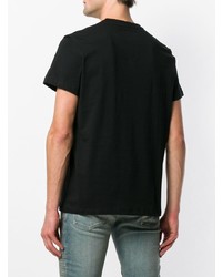 schwarzes bedrucktes T-Shirt mit einem Rundhalsausschnitt von Balmain