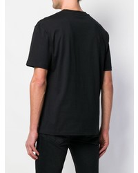 schwarzes bedrucktes T-Shirt mit einem Rundhalsausschnitt von McQ Alexander McQueen