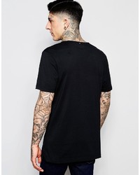 schwarzes bedrucktes T-Shirt mit einem Rundhalsausschnitt von Pretty Green