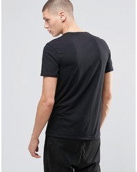 schwarzes bedrucktes T-Shirt mit einem Rundhalsausschnitt von Brixton