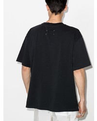 schwarzes bedrucktes T-Shirt mit einem Rundhalsausschnitt von Maison Margiela