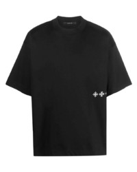 schwarzes bedrucktes T-Shirt mit einem Rundhalsausschnitt von Tatras