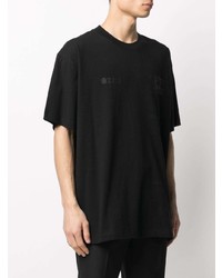 schwarzes bedrucktes T-Shirt mit einem Rundhalsausschnitt von Off-White