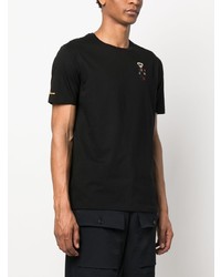 schwarzes bedrucktes T-Shirt mit einem Rundhalsausschnitt von Ralph Lauren Purple Label