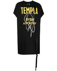 schwarzes bedrucktes T-Shirt mit einem Rundhalsausschnitt von Templa