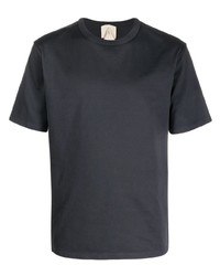 schwarzes bedrucktes T-Shirt mit einem Rundhalsausschnitt von Ten C