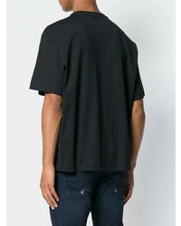 schwarzes bedrucktes T-Shirt mit einem Rundhalsausschnitt von Diesel Black Gold