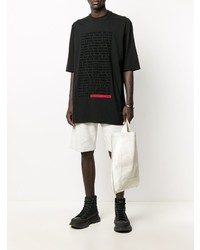 schwarzes bedrucktes T-Shirt mit einem Rundhalsausschnitt von Rick Owens DRKSHDW