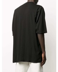 schwarzes bedrucktes T-Shirt mit einem Rundhalsausschnitt von Rick Owens DRKSHDW