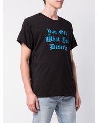 schwarzes bedrucktes T-Shirt mit einem Rundhalsausschnitt von Amiri