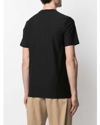 schwarzes bedrucktes T-Shirt mit einem Rundhalsausschnitt von Ermenegildo Zegna