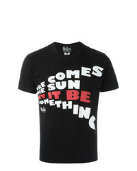 schwarzes bedrucktes T-Shirt mit einem Rundhalsausschnitt von The Beatles X Comme Des Garçons