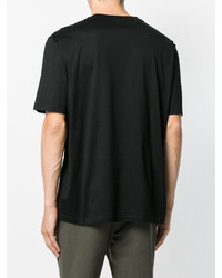 schwarzes bedrucktes T-Shirt mit einem Rundhalsausschnitt von Lanvin