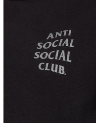 schwarzes bedrucktes T-Shirt mit einem Rundhalsausschnitt von Anti Social Social Club