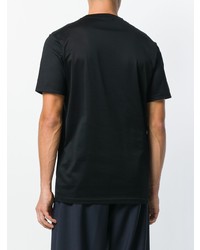 schwarzes bedrucktes T-Shirt mit einem Rundhalsausschnitt von Lanvin