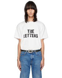 schwarzes bedrucktes T-Shirt mit einem Rundhalsausschnitt von The Letters